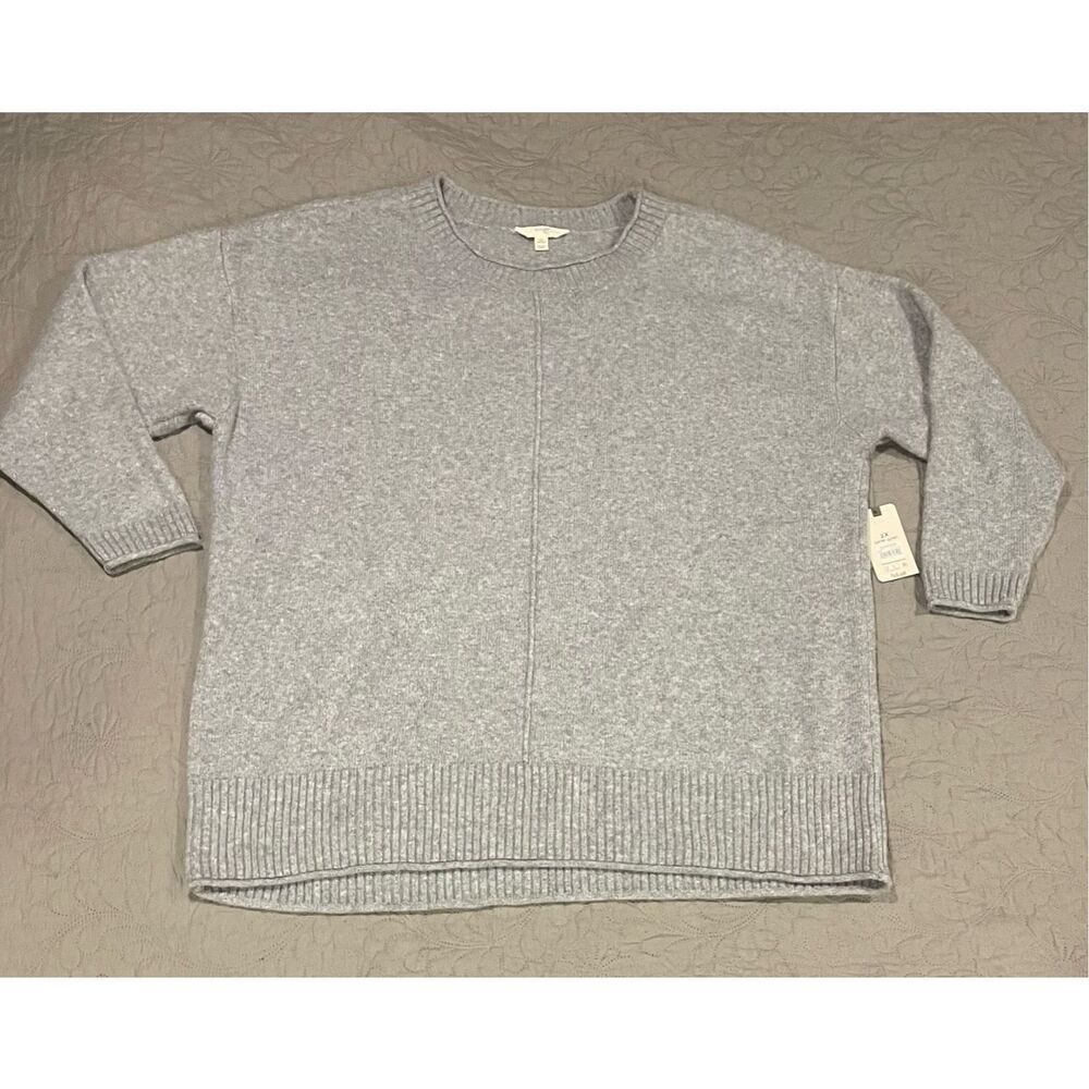 Terra & Sky Plus 2X Soft Gray Pullover Sweater New